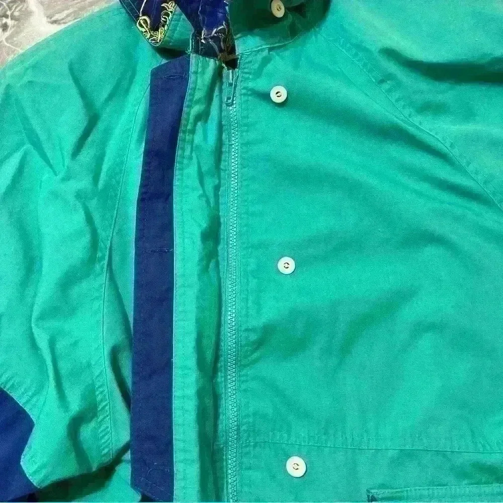 Vintage Komitor Jacket Women 18/20 Green Purple Mid Length Coat 80s,90s - Picture 13 of 15
